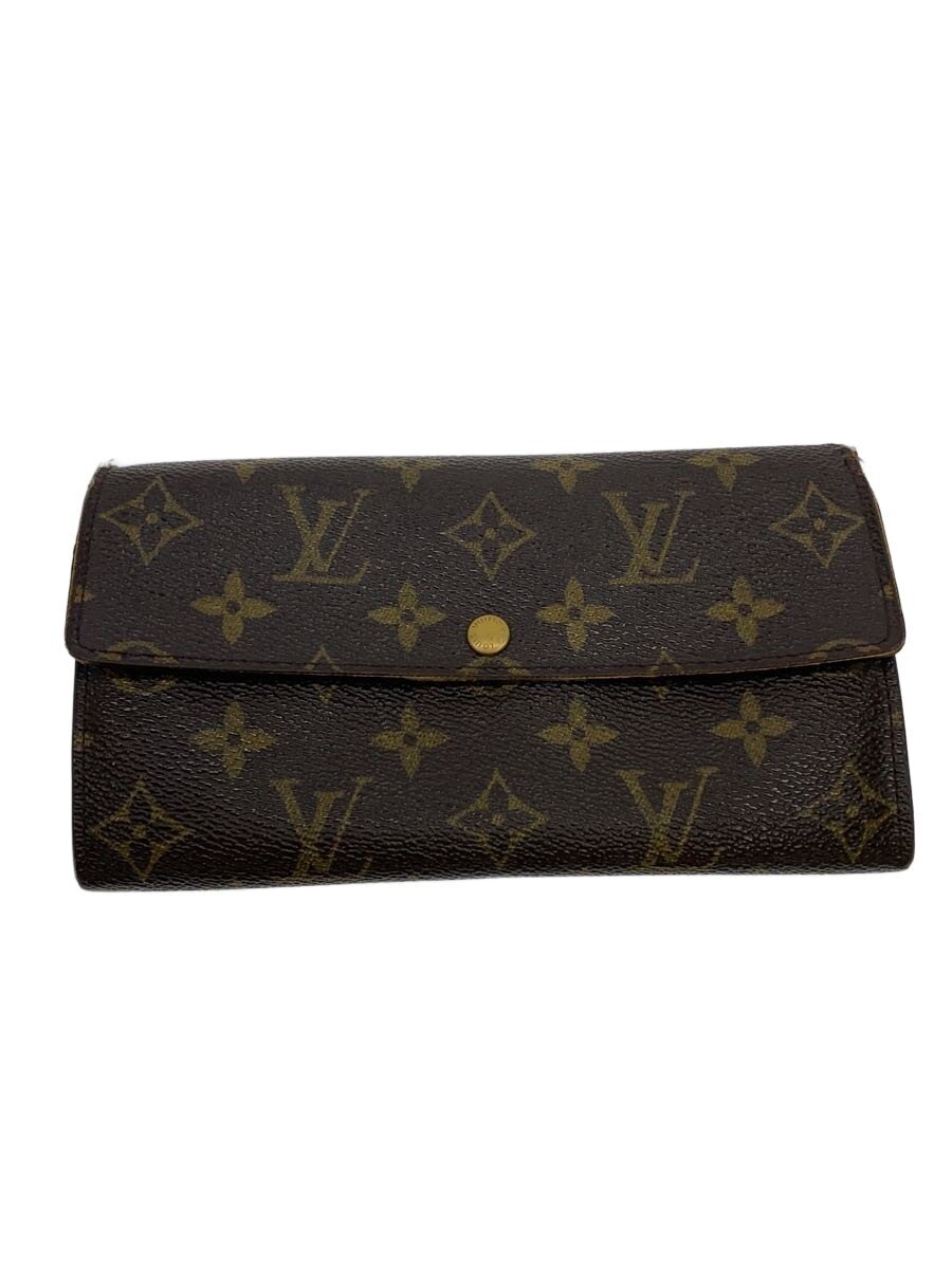 【中古】LOUIS VUITTON◆3)ポシェット・ポルト・モネ・クレディ_モノグラム・キャンバス/PVC/BRW/メンズ【服飾雑貨他】