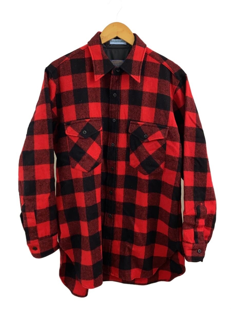 【中古】PENDLETON◆フランネルプルオーバー/L/羊毛/RED/読み合わせる//【メンズウェア】