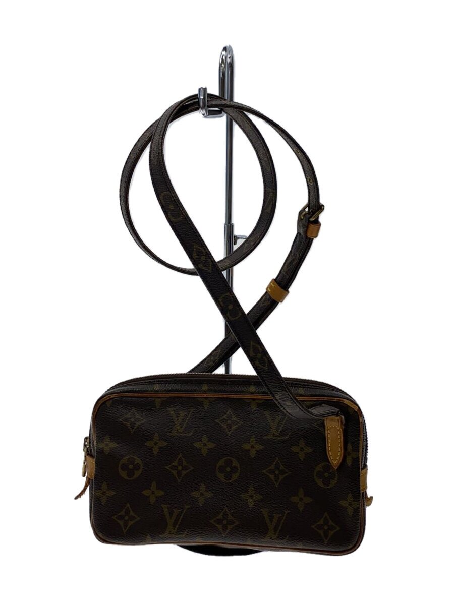 【中古】LOUIS VUITTON◆ポシェット・マルリー・バンドリエール_モノグラム・帆布_BRW/PVC/BRW/M5828【御徒面子】