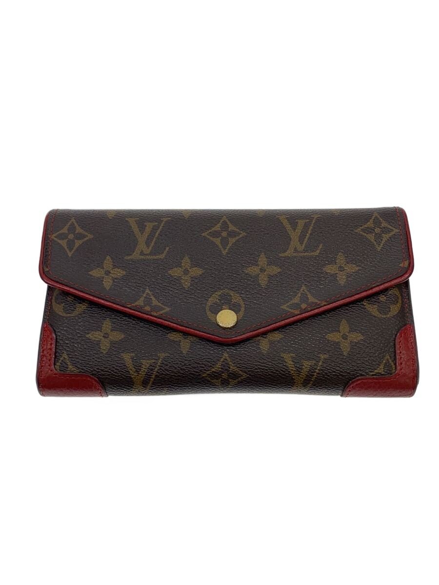 【中古】LOUIS VUITTON◆ポルト・フォイユ・サラ・レティーロ_モノグラム・帆布_スリーズ/PVC/BRW/メンズ【服飾雑貨他】