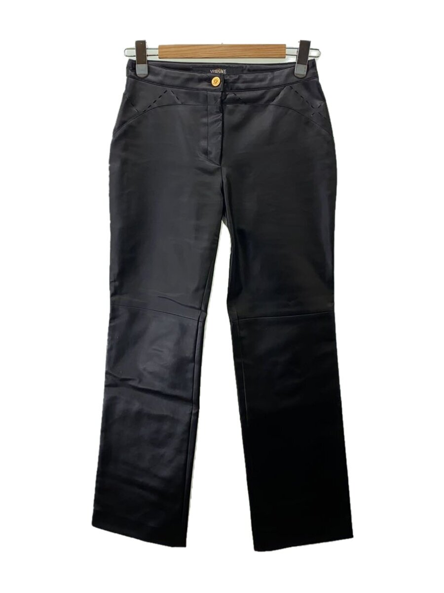 【中古】VERSACE JEANS COUTURE◆引っ切り無いズボン下/26/フェイクレザー/BLK【レディースお召しもの】