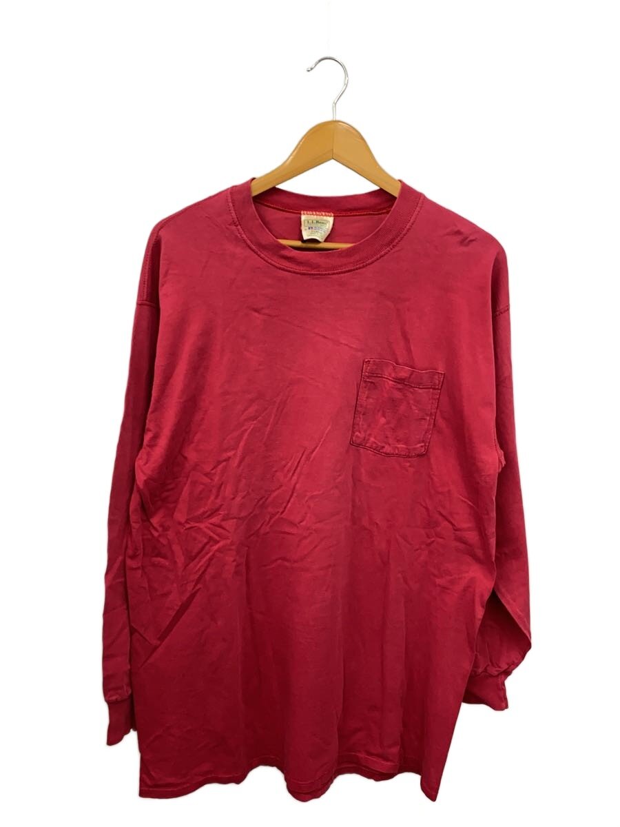【中古】L.L.Bean◆長袖プルオーバー/XL/綿織物/RED/無地【メンズウェア】