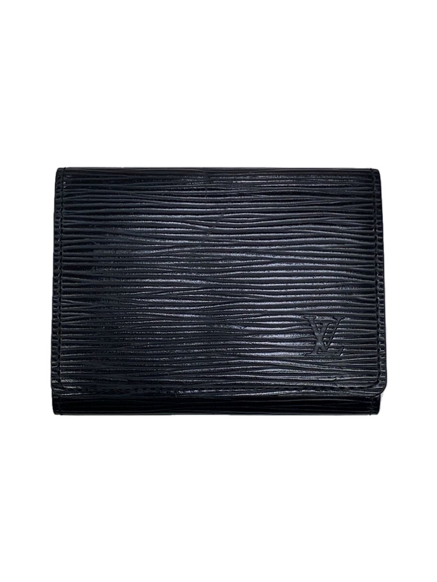 【中古】LOUIS VUITTON◆アンヴェロップ・カルト・ドゥ・ヴィジット_エピ_BLK/なめし革/BLK/無地/メンズ//【服飾雑貨他】