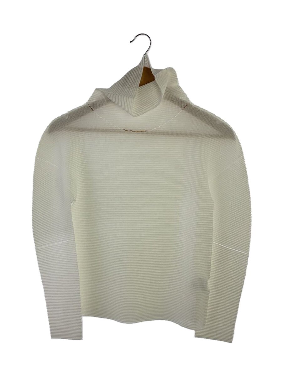 【中古】me ISSEY MIYAKE◆長袖カットソー/--/ポリエステル/WHT/無地/mi31kj381【レディース御召しもの】