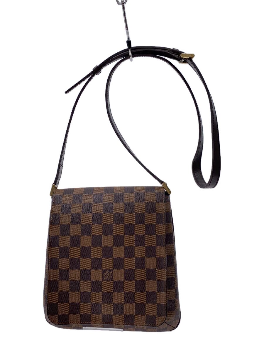 【中古】LOUIS VUITTON◆ミュゼット・サルサ_ダミエ・エベヌ_ロング肩先/PVC/BRW【御徒面子】