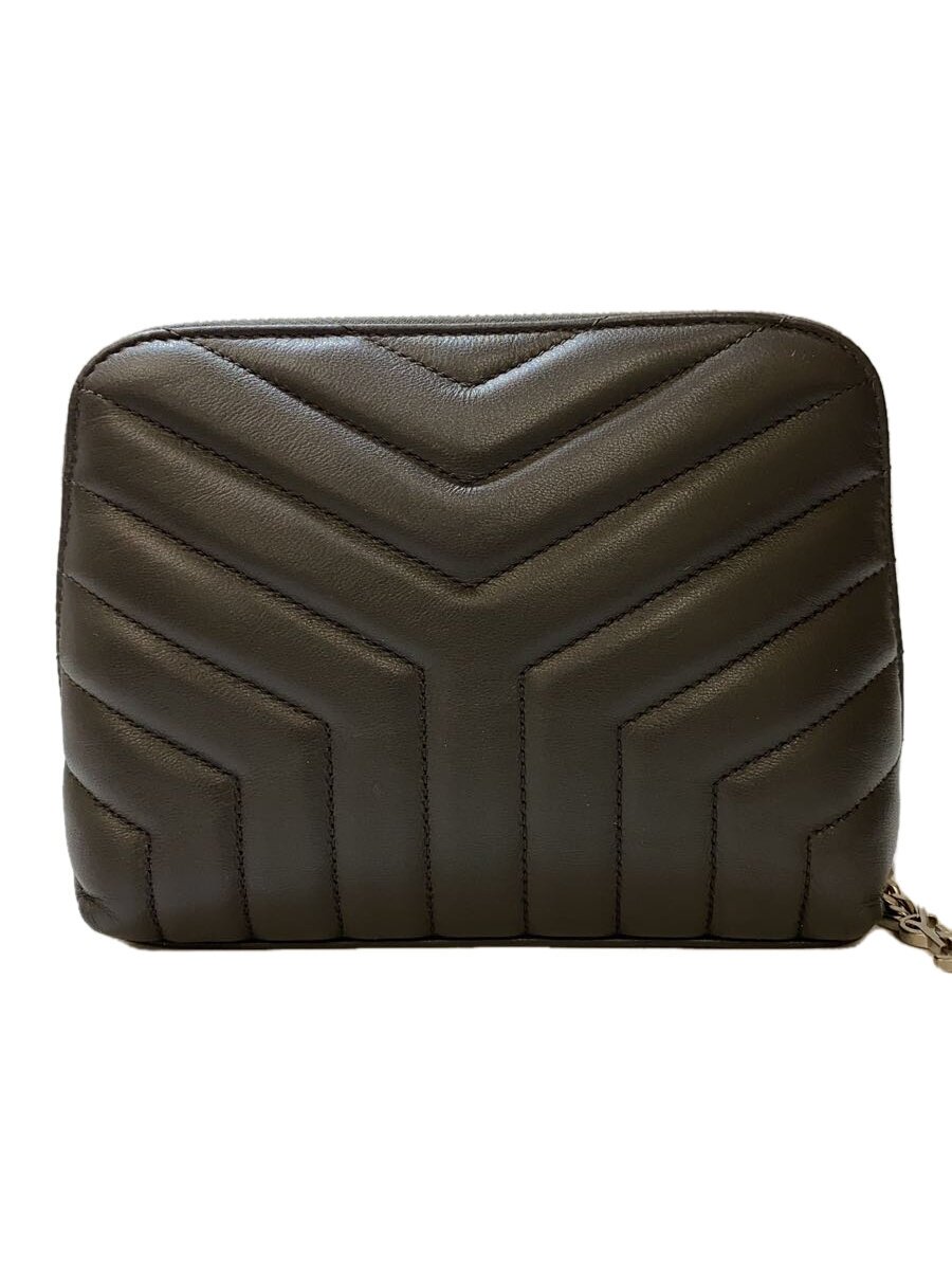 【中古】SAINT LAURENT◆合切袋/なめし革/BLK/無地/504665【御徒面子】