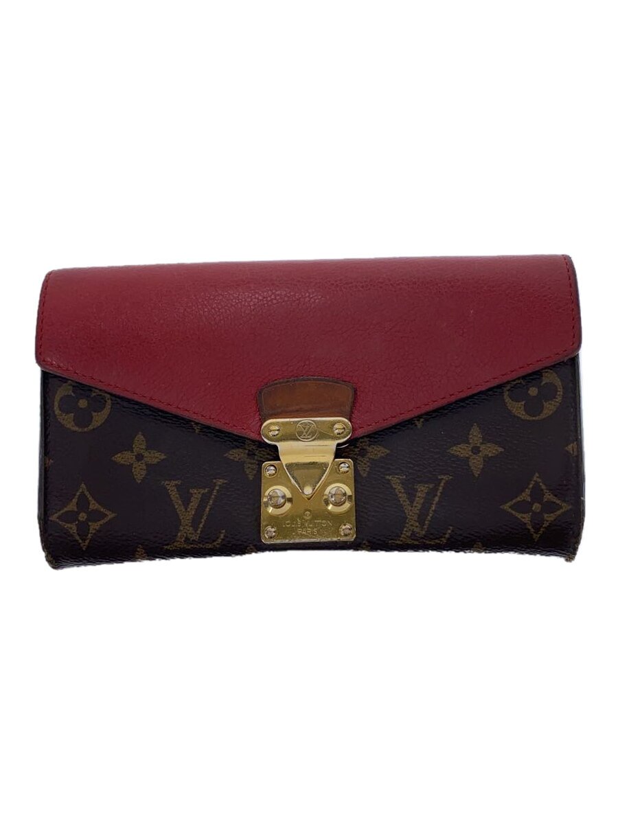 【中古】LOUIS VUITTON◆ポルト・フォイユ・パラス_トリヨン_モノグラム・キャンバス/PVC/BRW/レディース【服飾雑貨他】