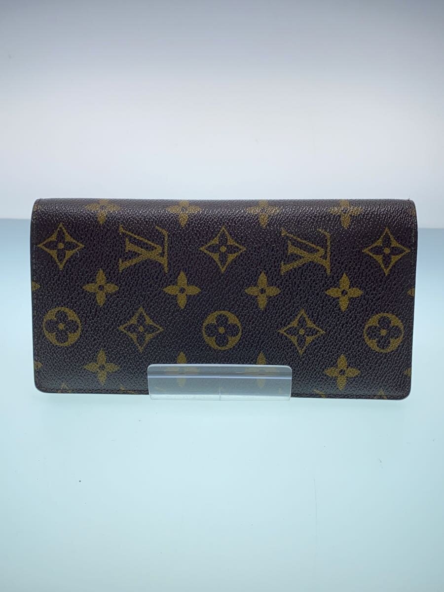 【中古】LOUIS VUITTON◆ポルト・フォイユ・ブラザ_モノグラム・キャンバス_BRW/PVC/BRW/メンズ/M66540//【服飾雑貨他】