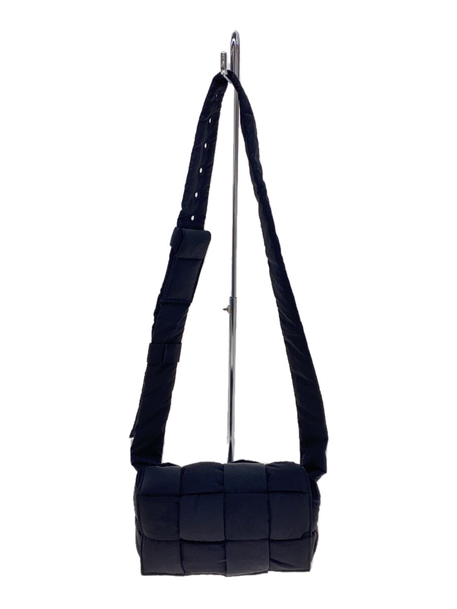 【中古】BOTTEGA VENETA◆ショルダーバッグ/ナイロン/BLK【御徒面子】