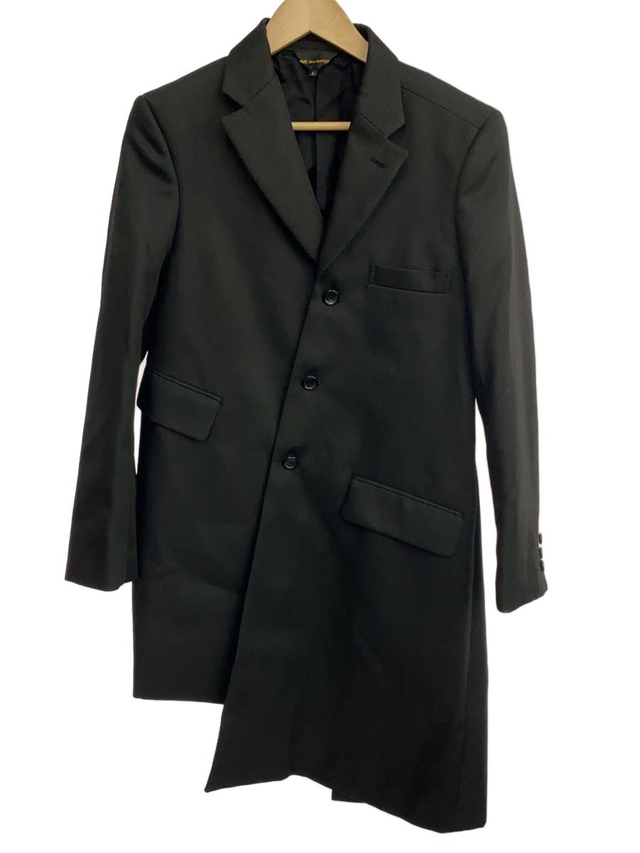 【中古】COMME des GARCONS◆厚地の外套/S/ポリエステル/黒いこと/AD2021/非対称/テーラードコート/22SS//【レディースお召しもの】