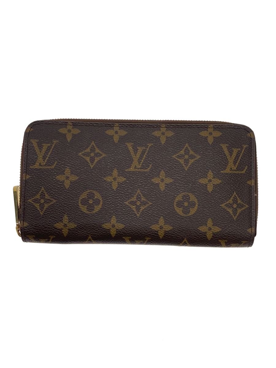 【中古】LOUIS VUITTON◆1)ジッピー・ウォレット_モノグラム・帆布/PVC/BRW/メンズ【服飾雑貨他】