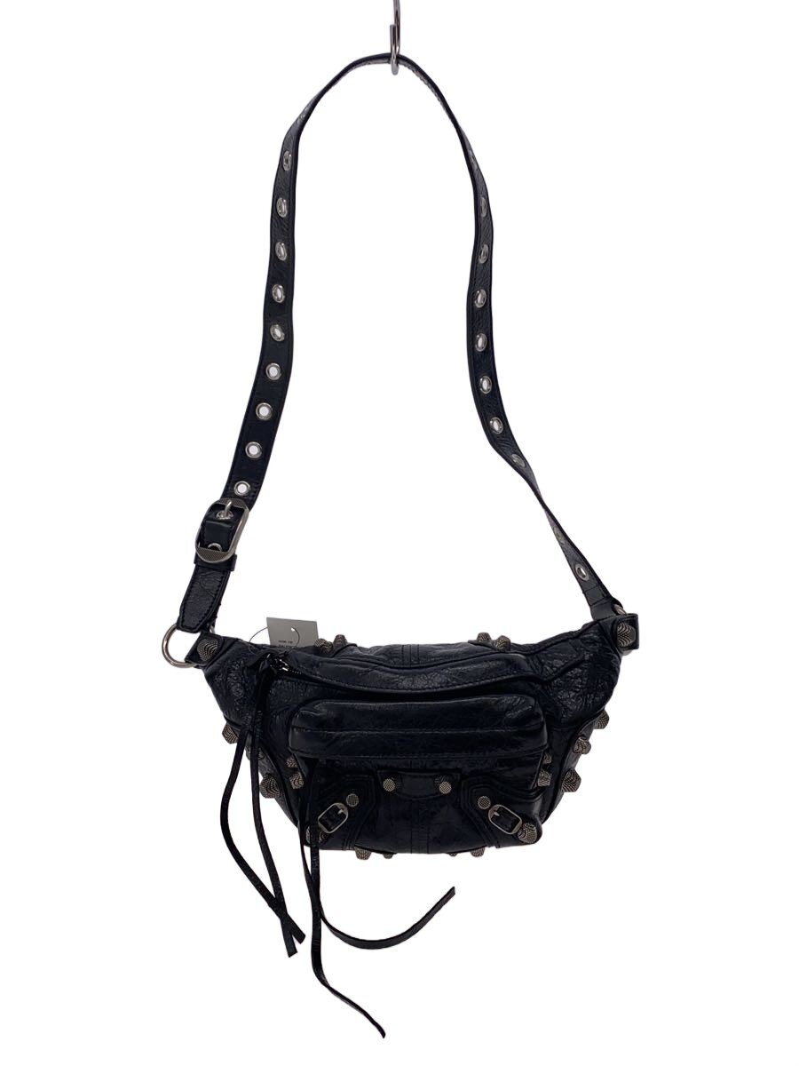 【中古】BALENCIAGA◆LE CAGOLE XS/ショルダーバッグ/羊革/黒いこと/719082-1000・P・493075【御徒面子】