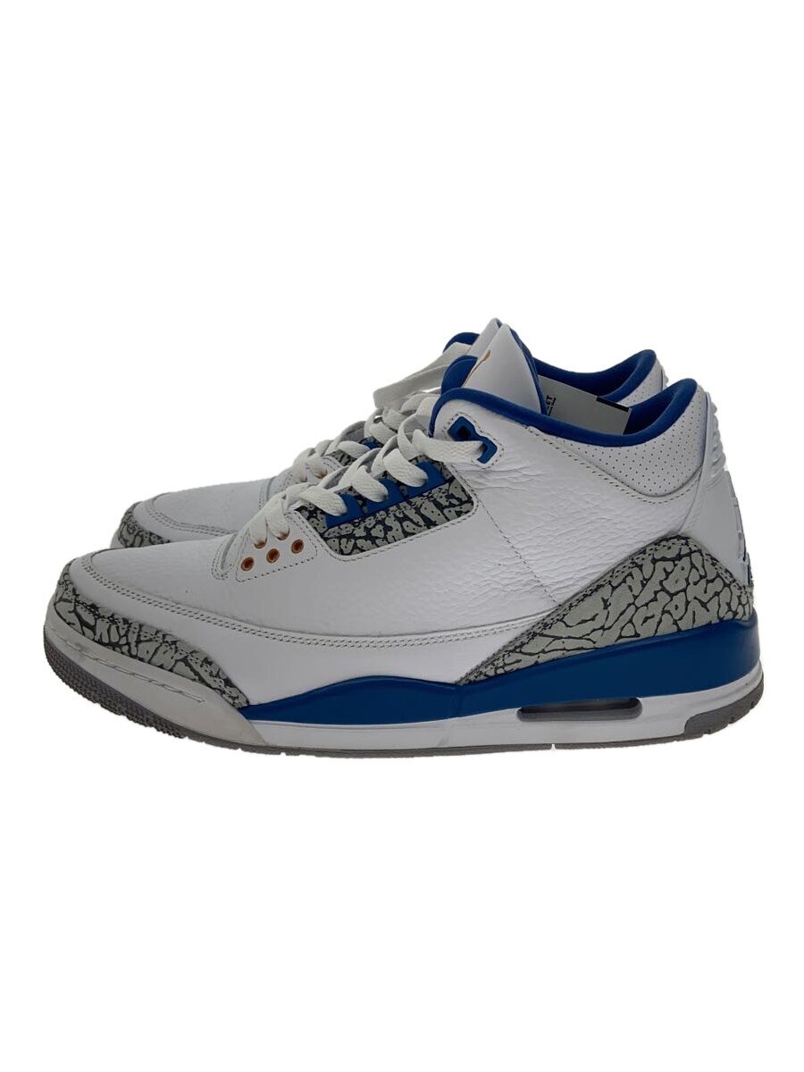 【中古】NIKE◆AIR JORDAN 3 RETRO_エアジョーダン 3 レトロ/28糎/WHT/なめし革【シューズ】
