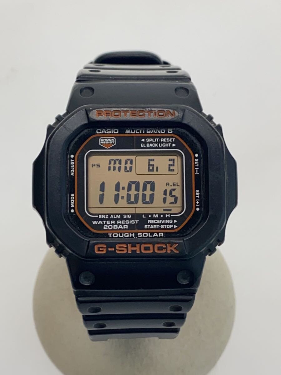 【中古】CASIO◆ソーラーウオッチ・G-SHOCK/デジタル/天然ゴム/BLK【服飾雑貨他】