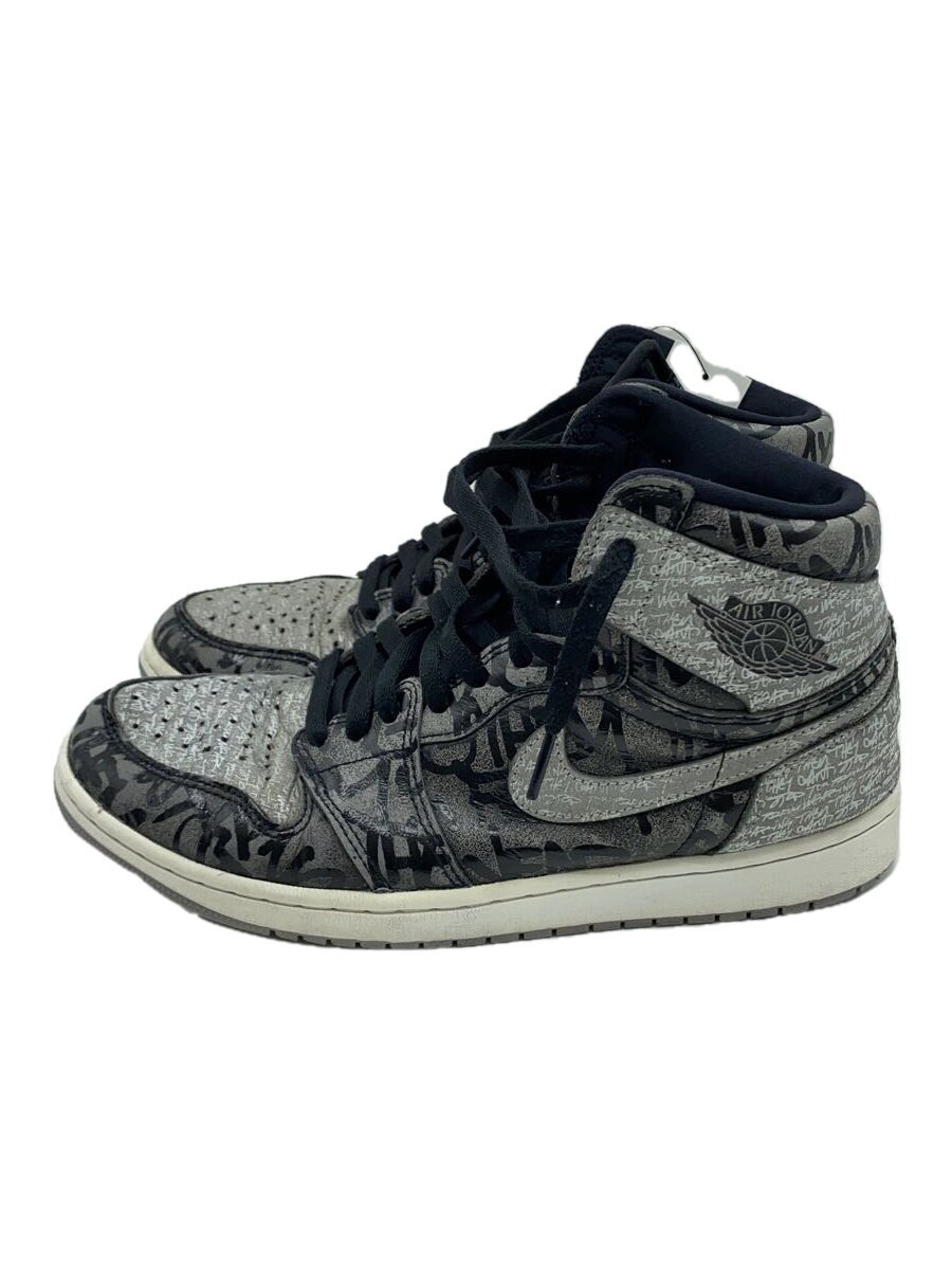 【中古】NIKE◆ハイカットスニーカー/28珊/GRY/なめし革/555088-036【シューズ】