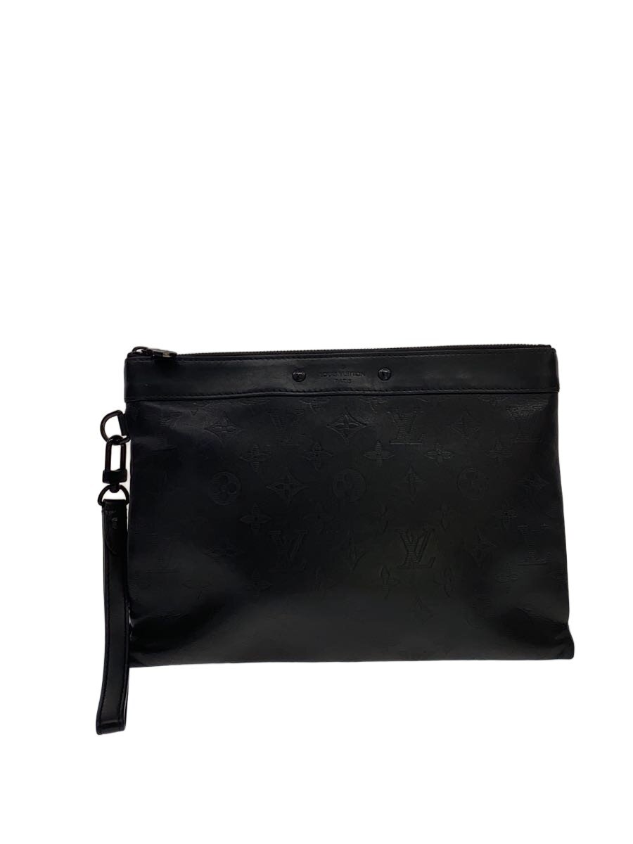 【中古】LOUIS VUITTON◆ポシェット・トゥ・ゴー_モノグラム・シャドウ/レザー/BLK/総柄【バッグ】｜2ｎｄ STREET 店