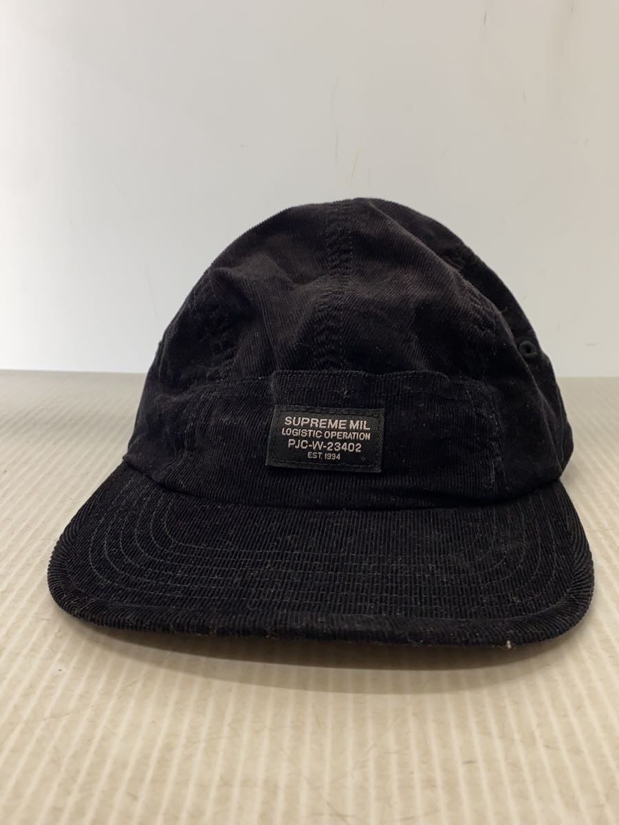 【中古】Supreme◆旗がしら/--/コール天/BLK/メンズ/Corduroy pocket Camp Cap【服飾雑貨他】