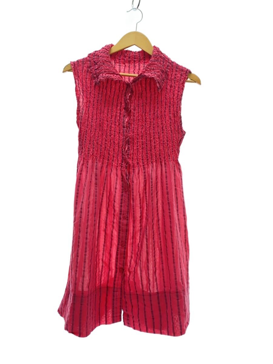 【中古】me ISSEY MIYAKE◆ノースリーブワンピース/コットン/ピンク/ストライプ/MI54FH182【レディースウェア】｜2ｎｄ STREET 店
