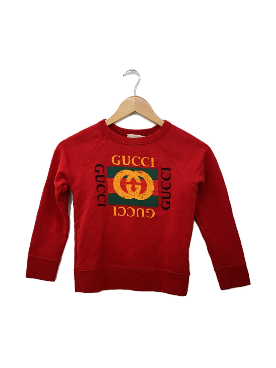 【中古】GUCCI◆汗水/L/綿織物/RED/刷り上げる/483878 X3G97//【キッズ】