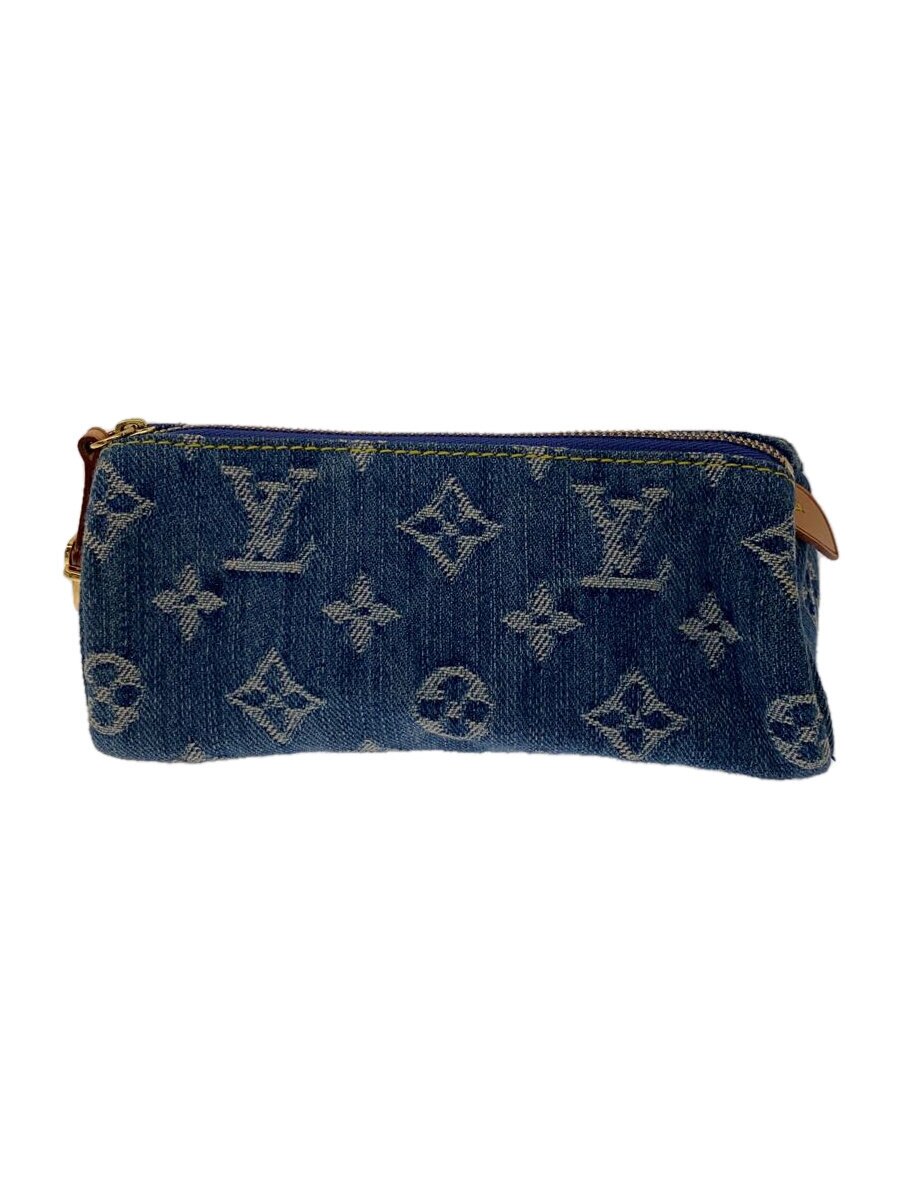 【中古】LOUIS VUITTON◆トゥルース・スピーディGM_モノグラム・ジーンズ_BLU/ジーンズ/BLU/総柄【御徒面子】
