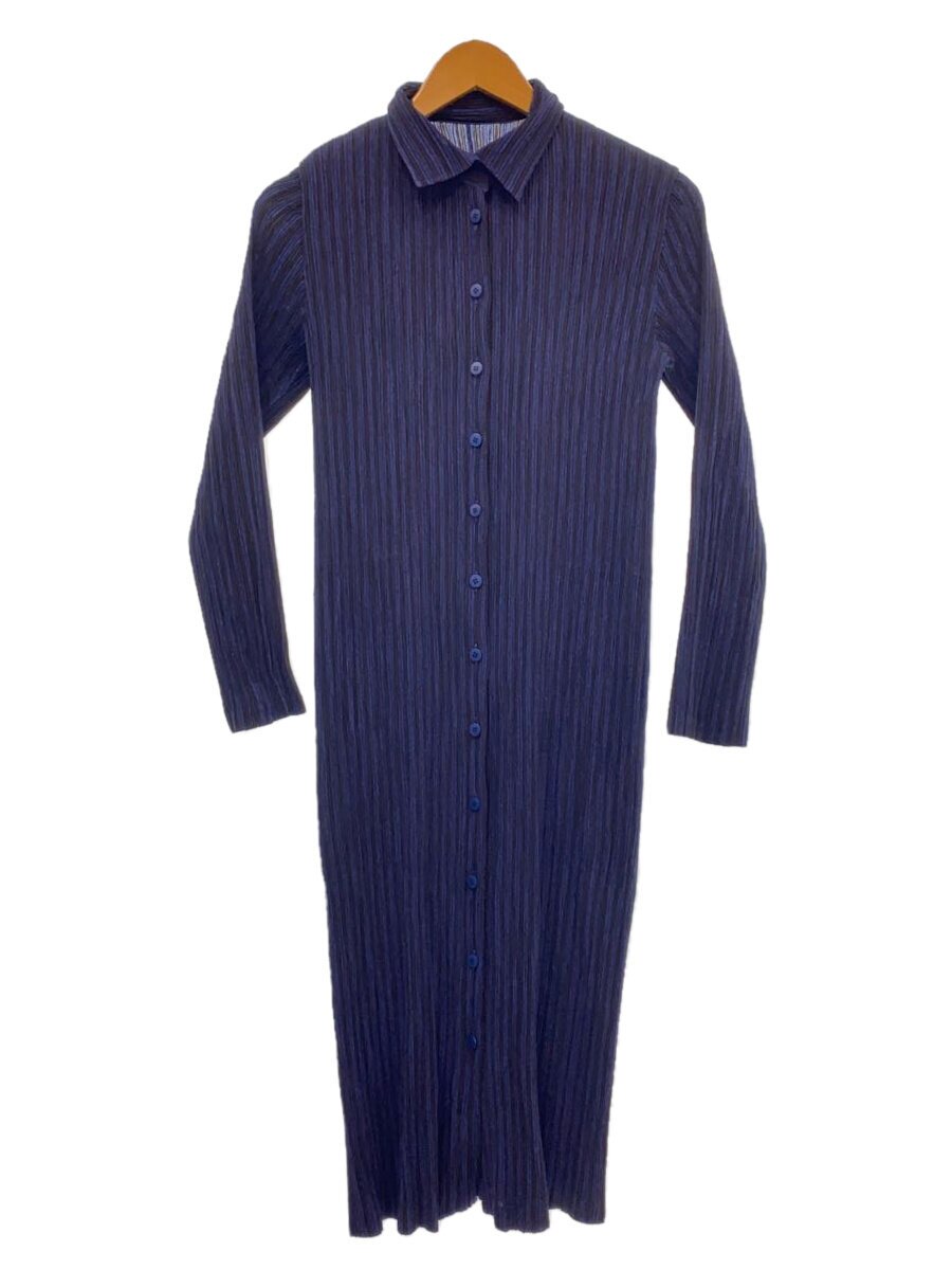 【中古】ISSEY MIYAKE FETE◆シャツワンピース/2/ポリエステル/NVY/ストライプ/IF82FH211【レディースウェア】｜2ｎｄ STREET 店 23,562円