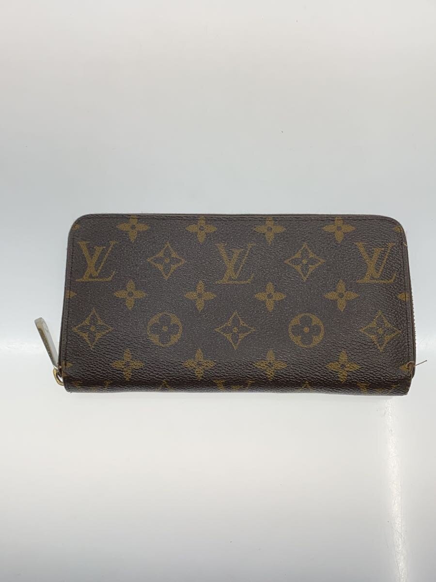 【中古】LOUIS VUITTON◆2)ジッピー・ウォレット_モノグラム・帆布_フューシャ/PVC/BRW/レディース【服飾雑貨他】