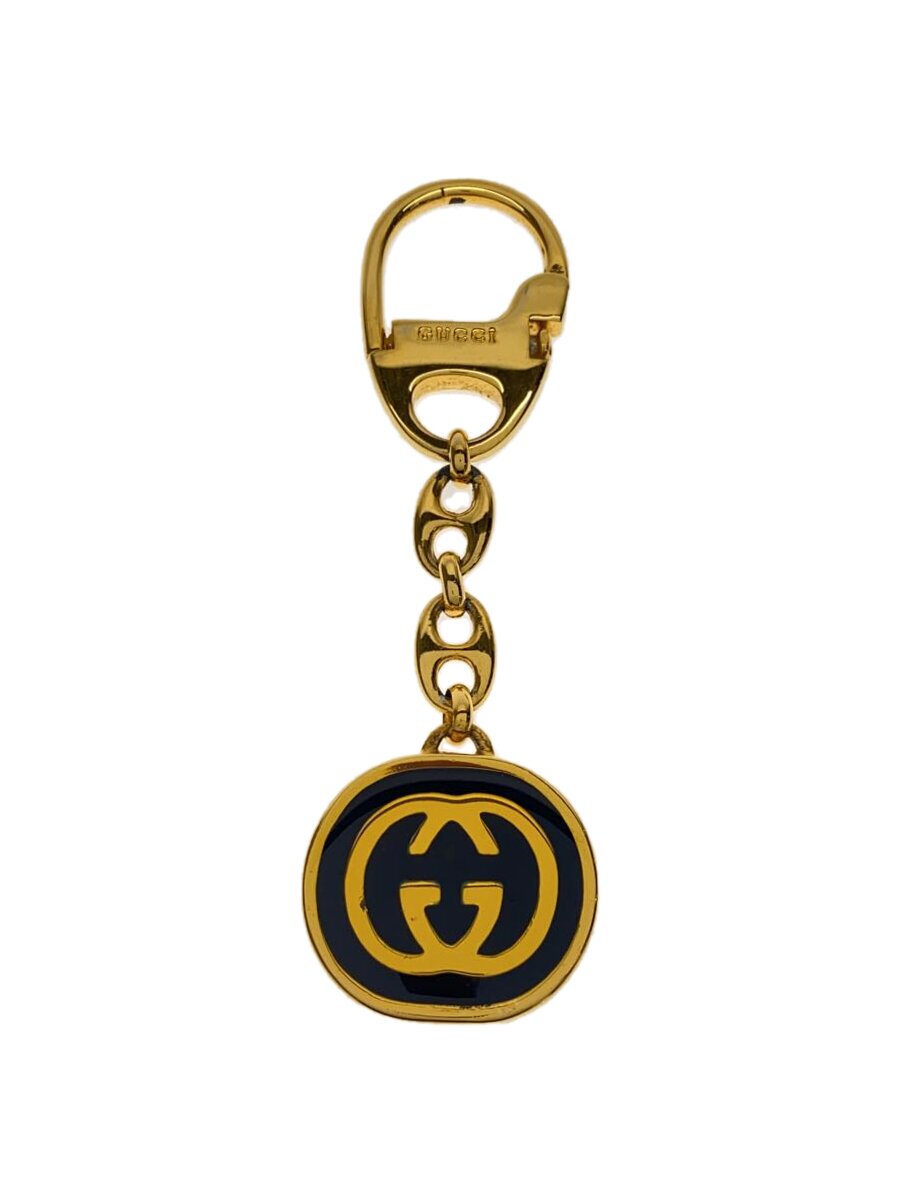 【中古】GUCCI◆添え物/--/GLD/レディース/キーホルダー/インターロッキングG/箱属する【服飾雑貨他】