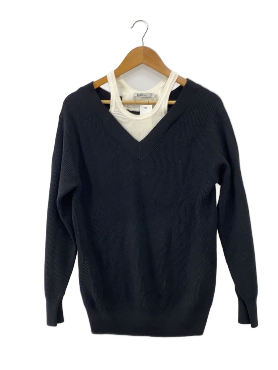 【中古】T by ALEXANDER WANG◆タンクトップレイヤードニット/--/羊毛/BLK//【レディース御召しもの】