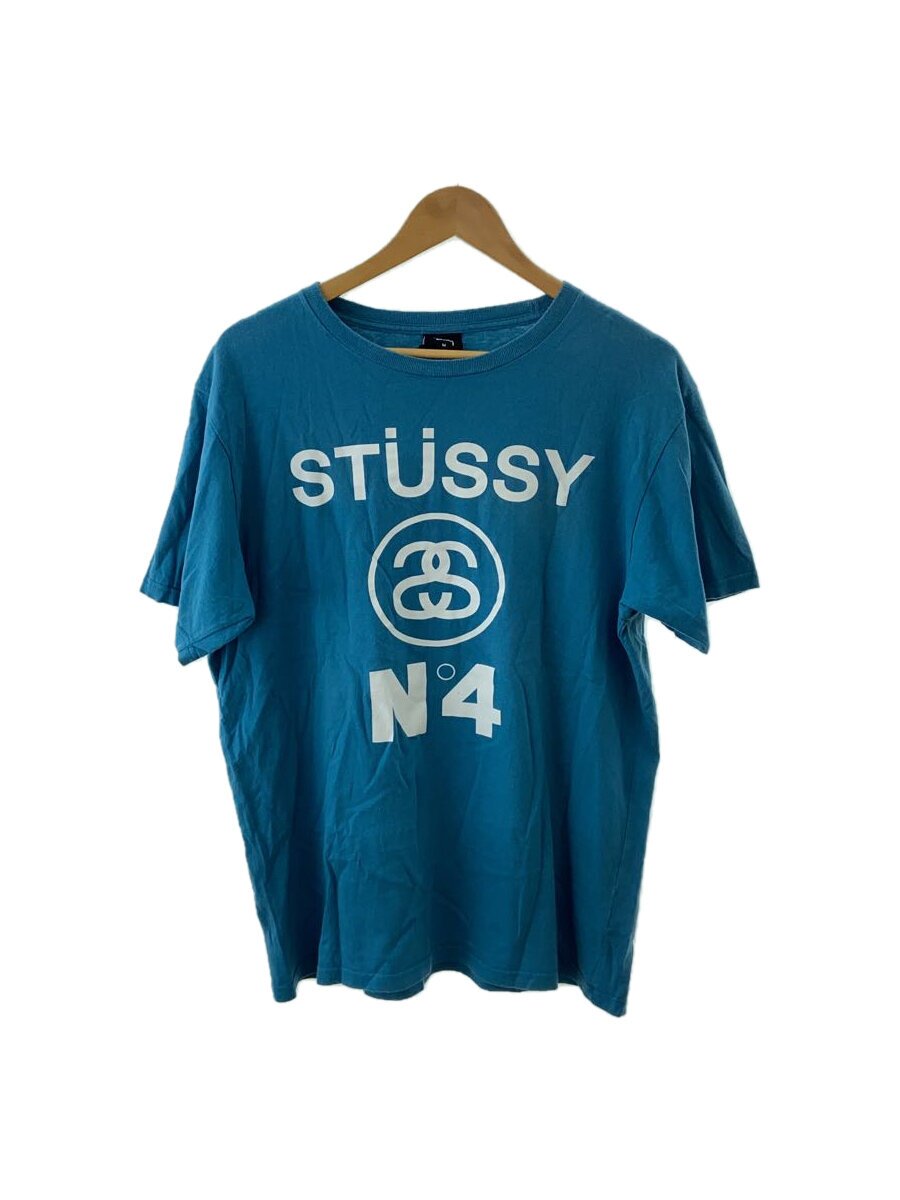 【中古】STUSSY◆No4 S/S プルオーバー/M/綿織物/BLU/ステューシー//【メンズウェア】