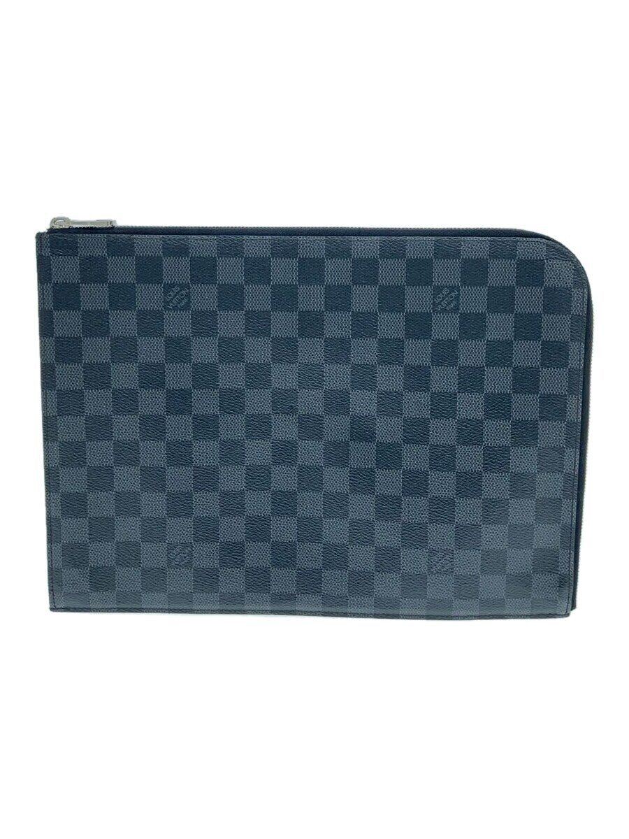 【中古】LOUIS VUITTON◆ポシェット・ワット秒GMNM_ダミエ・グラフィット_BLK/牛皮/BLK【御徒面子】