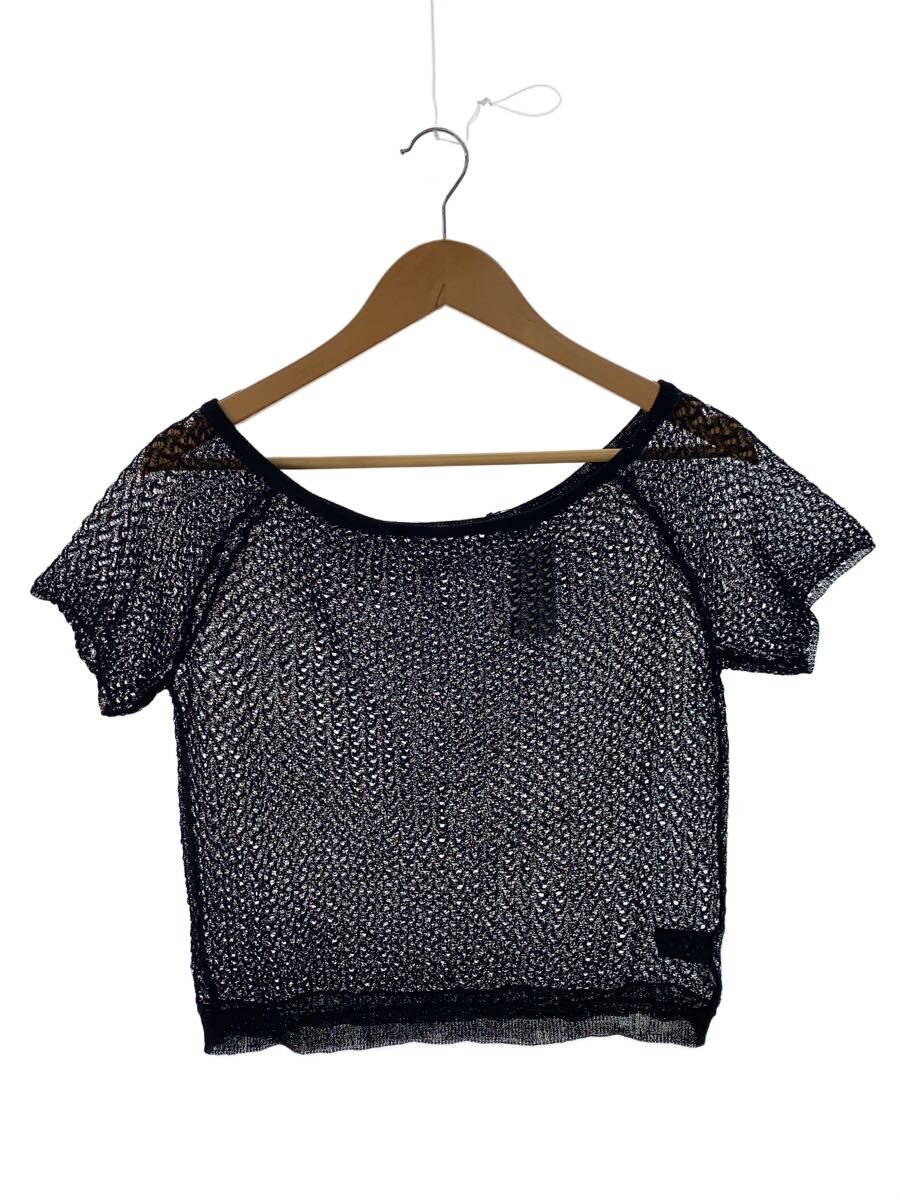 【中古】6(ROKU) BEAUTY \u0026 YOUTH UNITED ARROWS◆スカシオフショルダーニット/編み物・スウェーター(薄っぺら)/--/ポリエステル/BLK/8618-1-990197【レディースお召しもの】