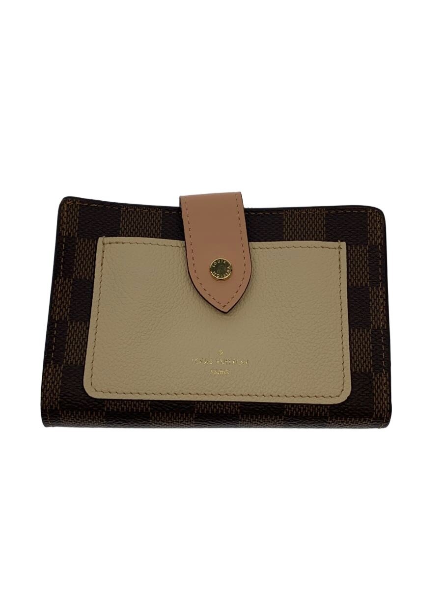 【中古】LOUIS VUITTON◆ポルト・フォイユ・ジュリエット_ダミエ・エベヌ/キャンバス/レディース【服飾雑貨他】