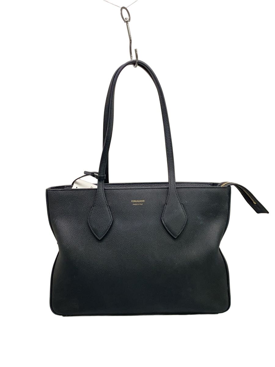 【中古】Salvatore Ferragamo◆トートバッグ/なめし革/BLK/219861//【御徒面子】