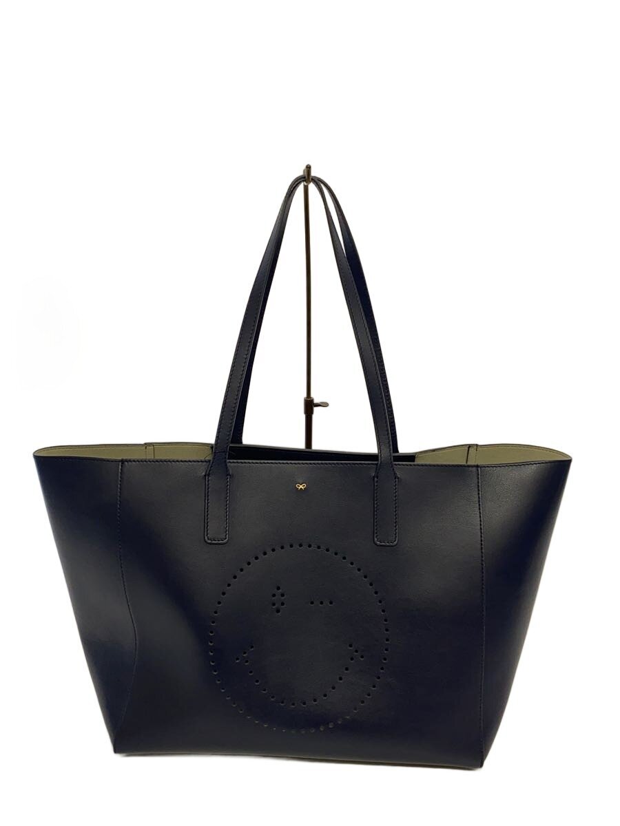 【中古】ANYA HINDMARCH◆トートバッグ/レザー/NVY【バッグ】｜2ｎｄ STREET 店 24,572円