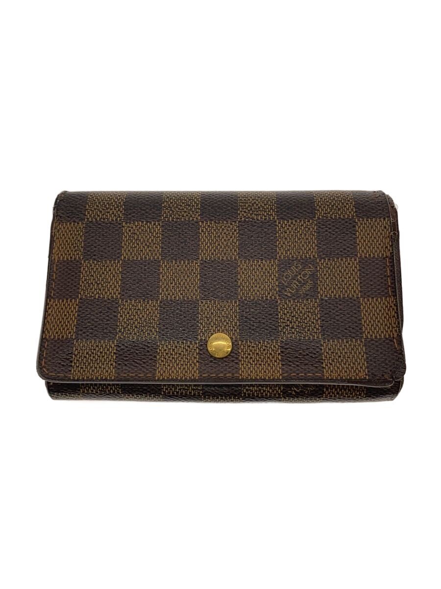 【中古】LOUIS VUITTON◆ポルト・モネ・ビエ・トレゾール_ダミエ・エベヌ/PVC/BRW/メンズ【服飾雑貨他】｜2ｎｄ STREET 店