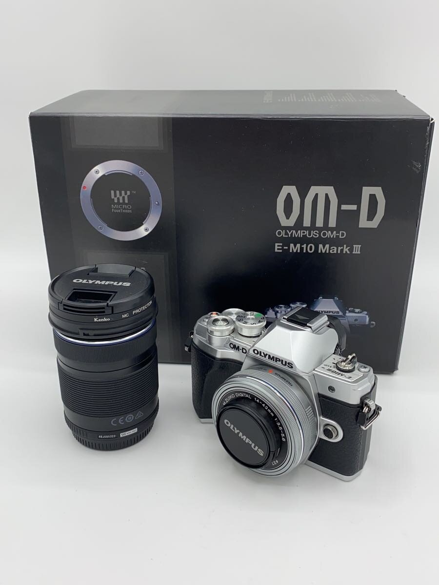 【中古】OM SYSTEM(OLYMPUS)◆デジタル一眼写真機 OM-D E-M10 Mark III EZダブルズームキット [しろがね色]//【写真機】