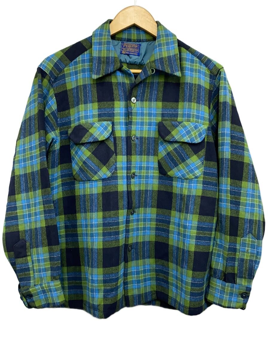 【中古】PENDLETON◆70s/ゲーム盤プルオーバー/長袖プルオーバー/L/羊毛/BLU/読み合わせる//【メンズウェア】