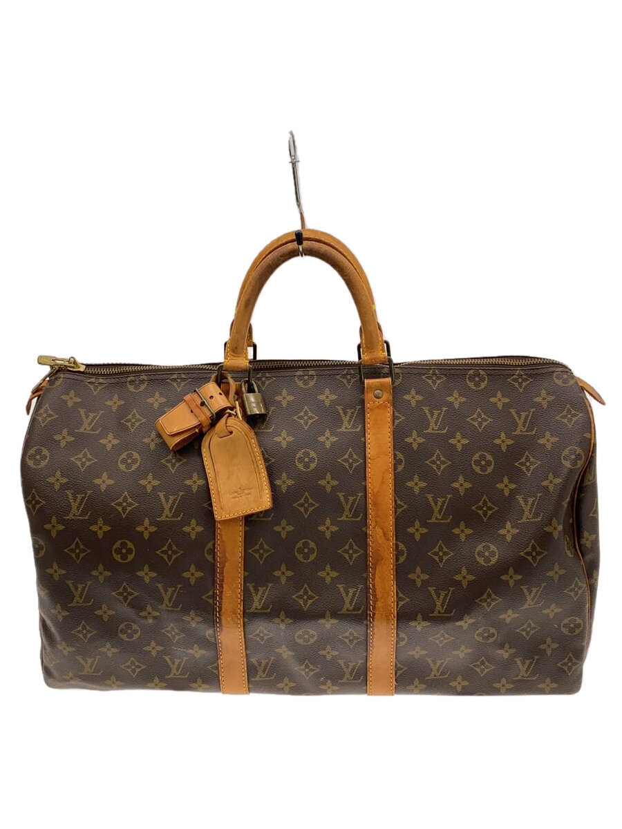 【中古】LOUIS VUITTON◆キーポル50_モノグラム・帆布_BRW/PVC/BRW//【御徒面子】