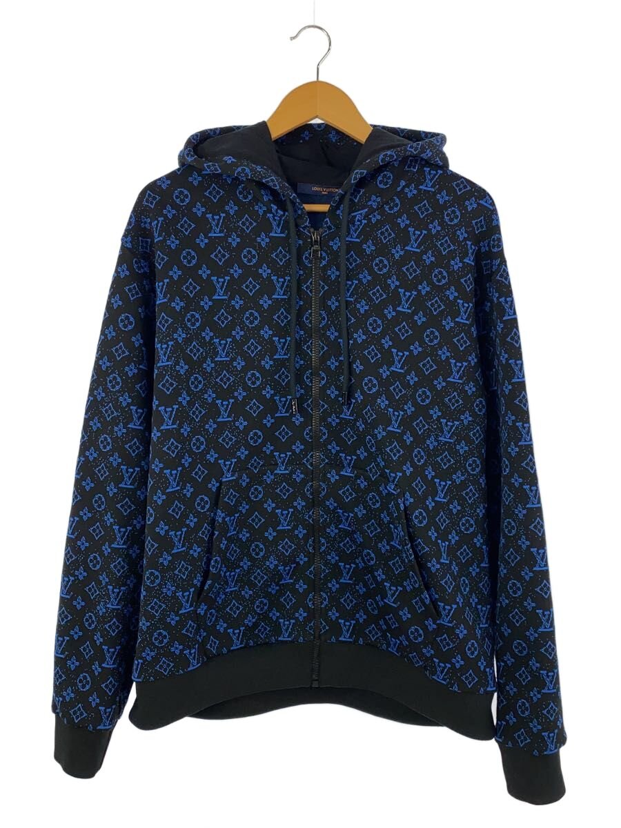 【中古】LOUIS VUITTON◆ジップパーカー/XL/ポリエステル/BLU/総柄/RM2319 SQ5 HOY04W【メンズウェア】
