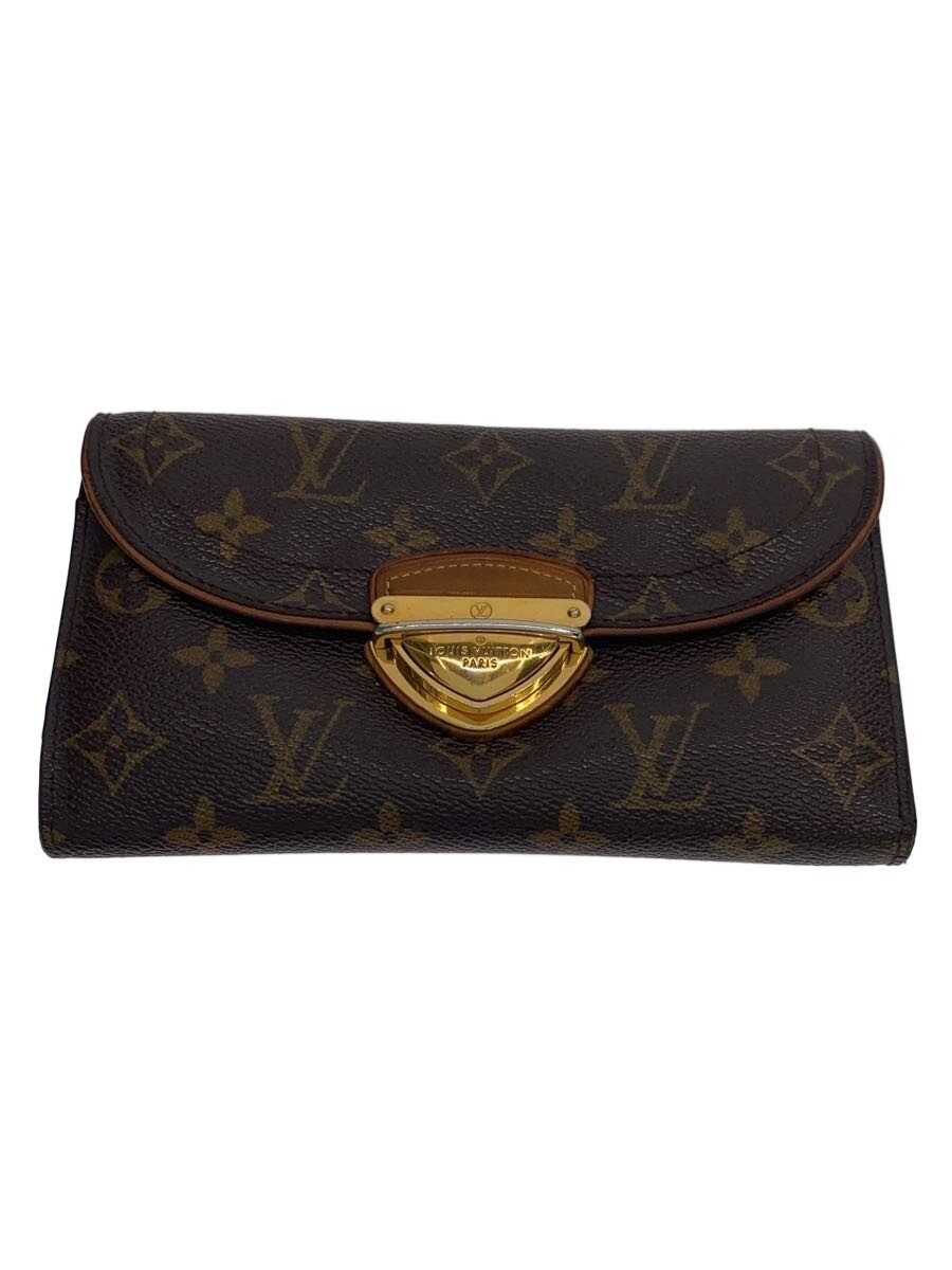 【中古】LOUIS VUITTON◆ポルト・フォイユ・ウジェニ_モノグラム・帆布/PVC/BRW/無地/メンズ/M60123【服飾雑貨他】