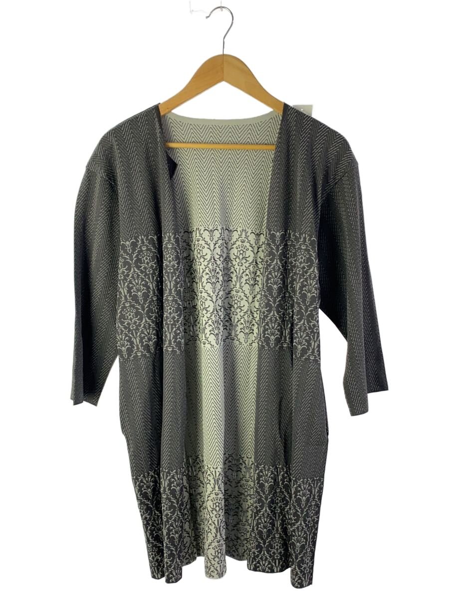 【中古】PLEATS PLEASE ISSEY MIYAKE◆ロングカーディガン(薄手)/3/ポリエステル/GRY/総柄/PP32LA911【レディースウェア】|2nd STREET 店