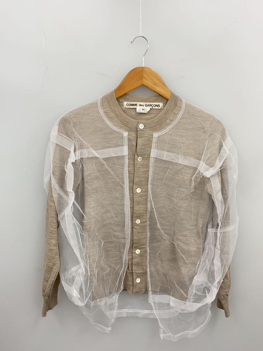 【中古】COMME des GARCONS◆ジレー(薄っぺら)/XS/羊毛/BEG/無地/GO-B018【レディースお召しもの】