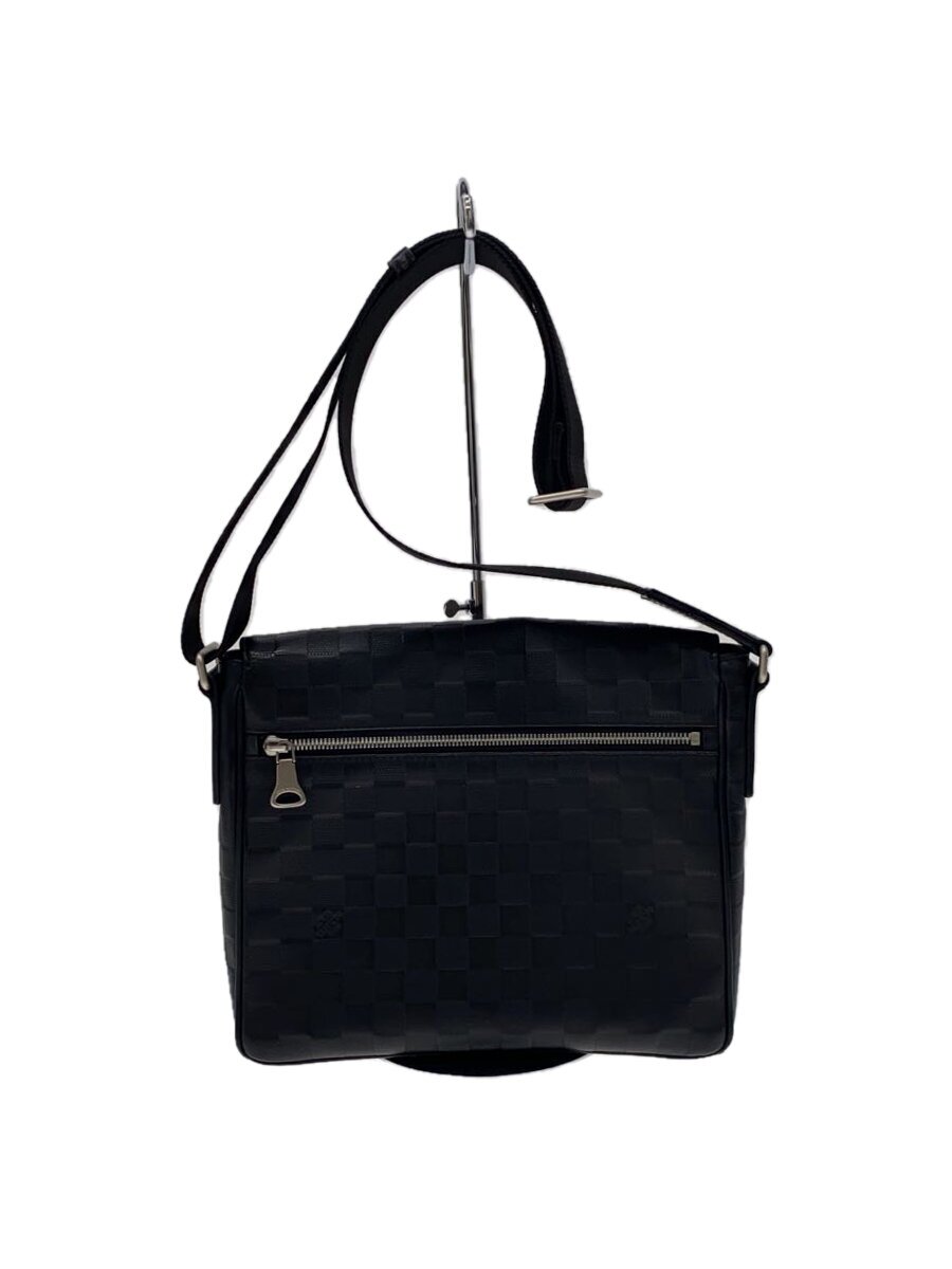 【中古】LOUIS VUITTON◆ディストリクトPM_ダミエ・アンフィニ_BLK/なめし革/BLK【御徒面子】