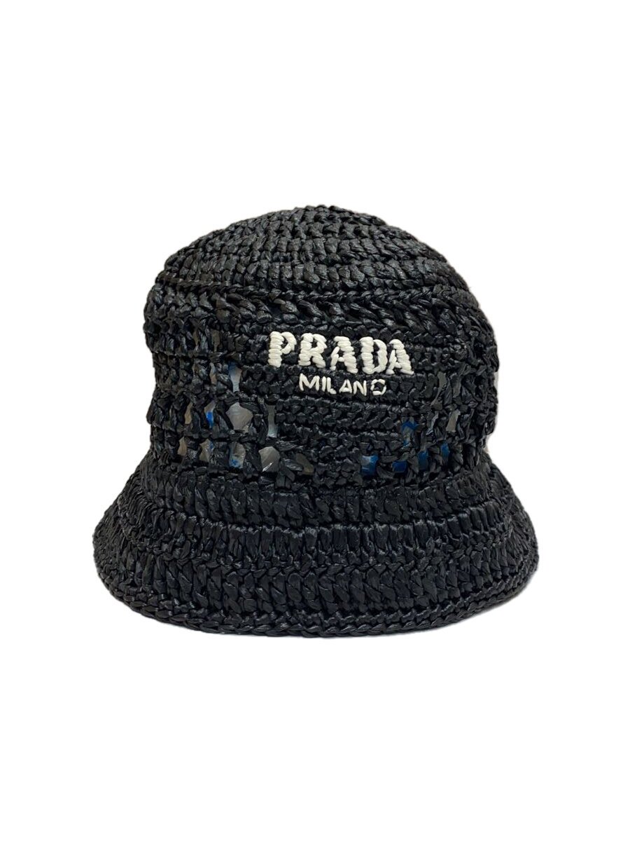 【中古】PRADA◆クロシェ 井戸釣瓶かぶり笠/かぶり笠/M/BLK/レディース【服飾雑貨他】