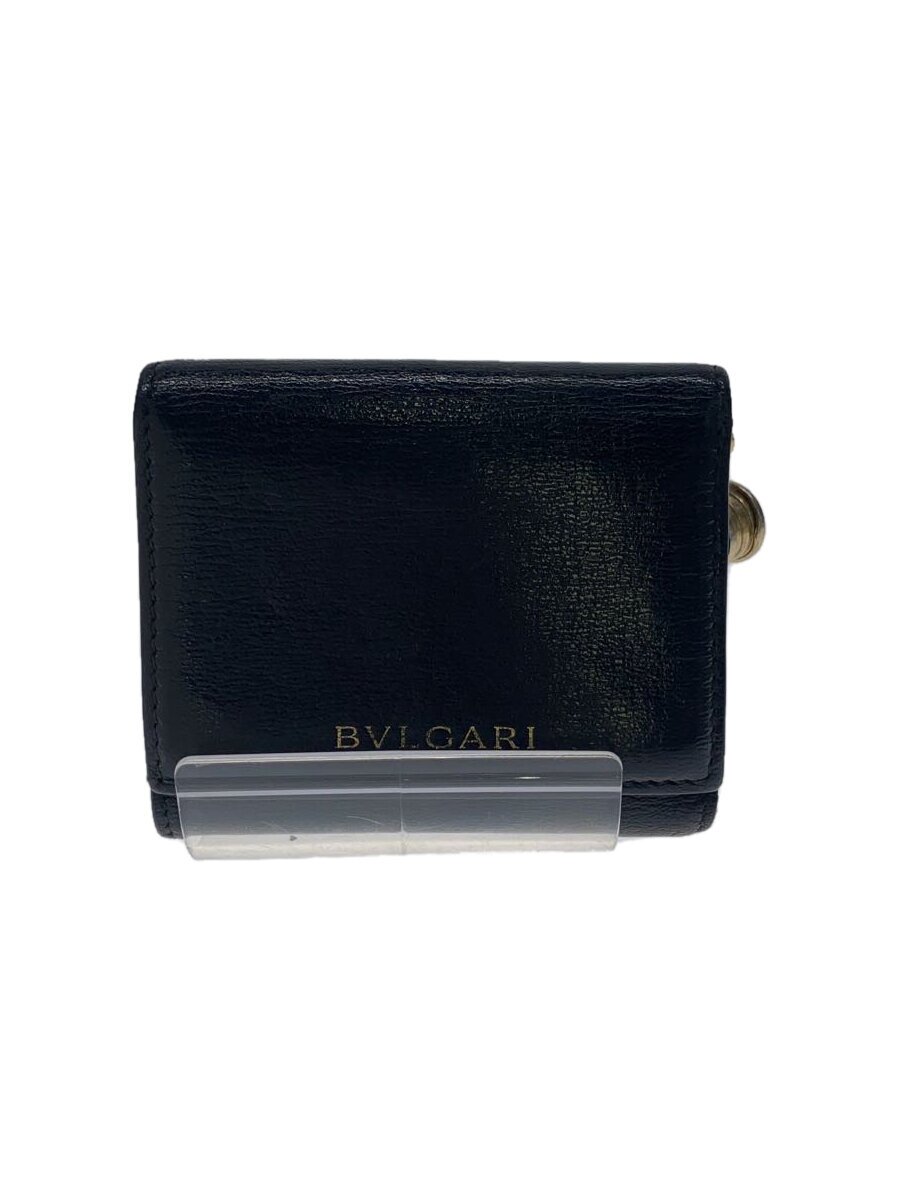 【中古】BVLGARI◆ビーゼロワン/3つ折り金入れ/なめし革/BLK/メンズ//【服飾雑貨他】