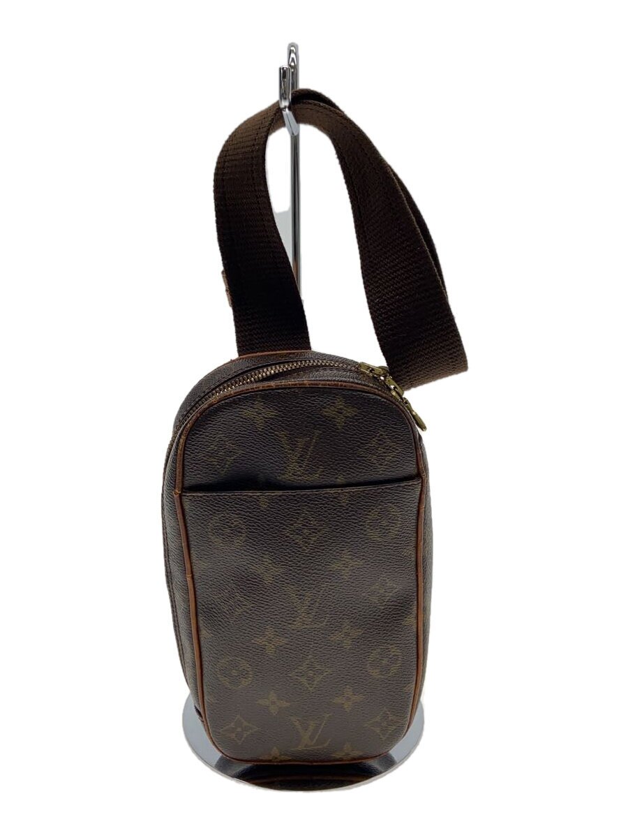 【中古】LOUIS VUITTON◆ポシェット・ガンジュ_モノグラム・帆布_BRW/なめし革【御徒面子】