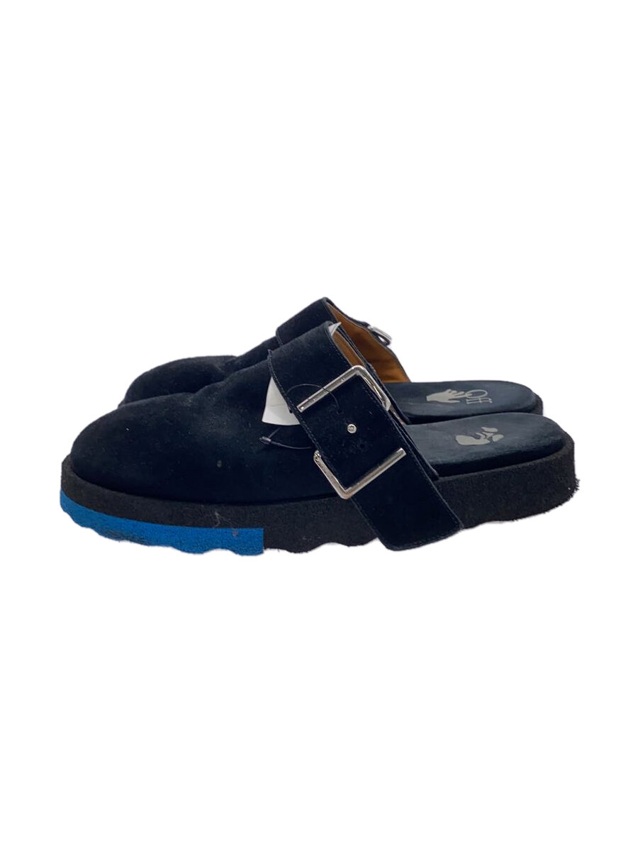 【中古】OFF-WHITE◆comfort leather slipper/サンダル/43/黒いこと/スウェード/家庭用スリッパ//【シューズ】
