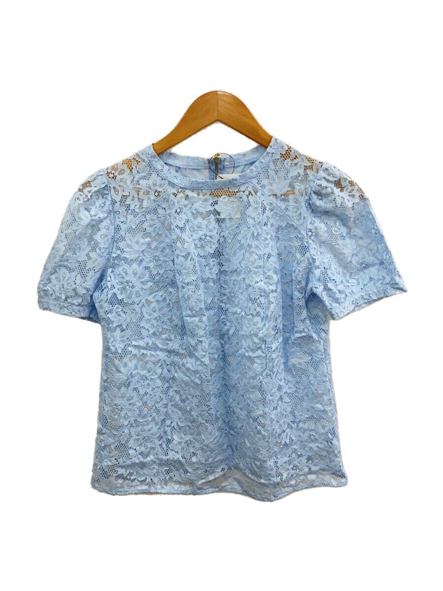 【中古】yue/半袖カットソー/M/綿織物/BLU/NJP763/オーガニックコットン混リバーレースアウター//【レディース御召しもの】
