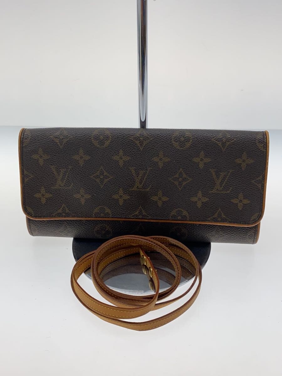 【中古】LOUIS VUITTON◆ポシェット・ツインGM_モノグラム・帆布_BRW/PVC/BRW/総柄【御徒面子】