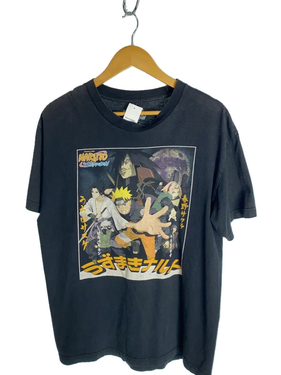 【中古】00s/ナルト疾風伝/anime Tee/NARUTO/プルオーバー/L/綿織物/BLK/アニメ【メンズウェア】